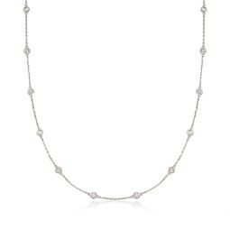 0.50- bezel-set diamond station necklace in sterling silver