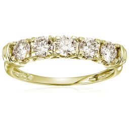 1 cttw 5 stone diamond wedding engagement ring 14k white or yellow gold round