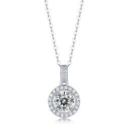 sterling silver with 1ctw lab created moissanite halo cluster drop pendant necklace