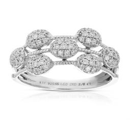 3/8 cttw round cut lab grown diamond engagement ring .925 sterling silver prong set