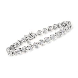 3.00- bezel-set diamond tennis bracelet in sterling silver