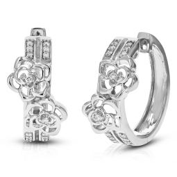 1/6 cttw round lab grown diamond hoops .925 sterling silver earrings prong set