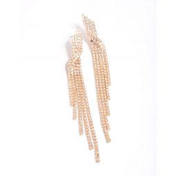 cubic zirconia strand twist drop earrings