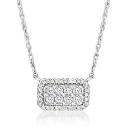 ross-simons diamond cluster necklace in sterling silver