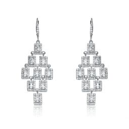 sterling silver cubic zirconia chandelier earrings