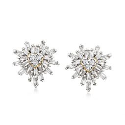 canaria diamond heart burst earrings in 10kt yellow gold