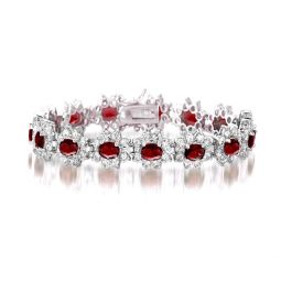 sterling silver ruby cubic zirconia bracelet