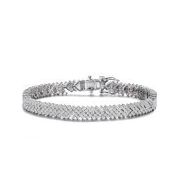 sterling silver cubic zirconia cluster arrow head tennis bracelet