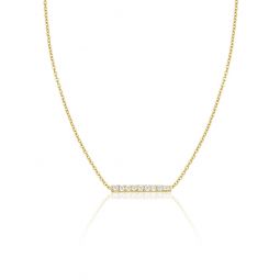 mini diamond bar necklace yellow gold