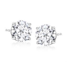 lab-grown diamond stud earrings in 14kt white gold