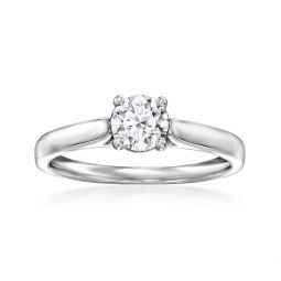 lab-grown diamond solitaire ring in sterling silver