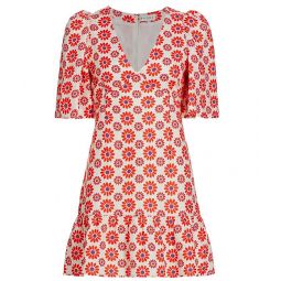 womens mariana dress, retro fleur, pink, 2