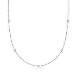 lab-grown diamond station necklace in sterling silver