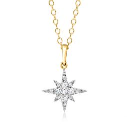 by ross-simons diamond north star pendant necklace in 14kt yellow gold