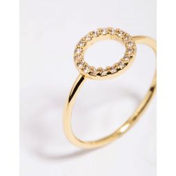 gold plated cubic zirconia circle ring