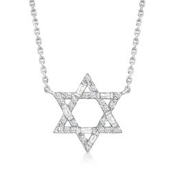 diamond star of david necklace in sterling silver