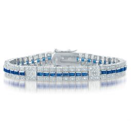sterling silver sapphire cubic zirocnia stripe bracelet