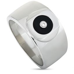 sterling silver diamond and onyx ring