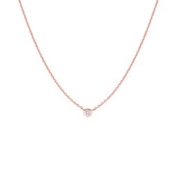 diamond solitaire necklace (small) rose gold