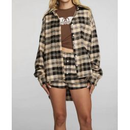 flannel long sleeve button down shirt in london plaid