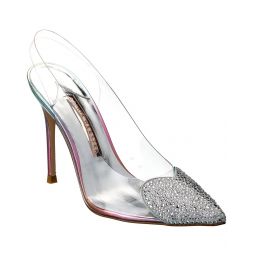 amora vinyl & leather slingback pump