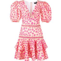 bossa lace trim mini dress pink / apricot