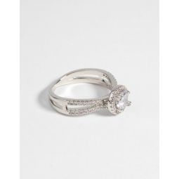 rhodium cubic zirconia ring