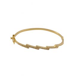 sterling silver gold plated cubic zirconia pave bangle bracelet