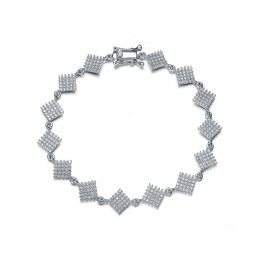sterling silver cubic zirconia square bracelet