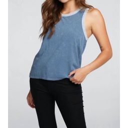 coastal cloth racer tank denim in mineral wash