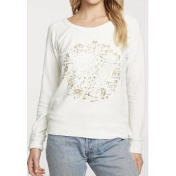 rpet bliss knit long sleeve raglan pullover- zodiac in cream
