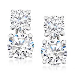 diamond drop earrings in platinum