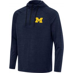 Antigua University of Michigan Spikes 2 Quarter Zip Pullover Golf Hoodie