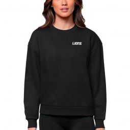 Antigua Womens Detroit Lions Victory Crew Golf Sweater - Wordmark Logo