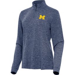 Antigua Womens University of Michigan Mentor Quarter Zip Golf Pullover