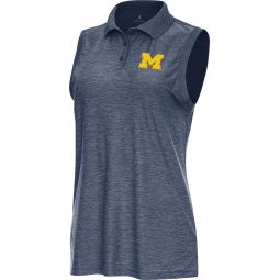 Antigua Womens University of Michigan Recap Sleeveless Golf Polo
