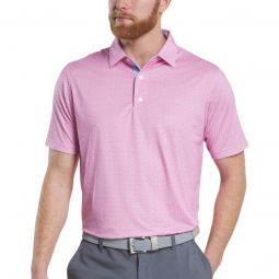 FootJoy Citrus Lisle Golf Polo - Pink Lemonade/Skyway