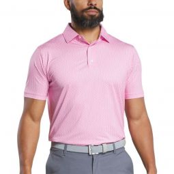 FootJoy Houndstooth Geo Lisle Golf Polo - Pink Lemonade