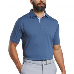 FootJoy Solid Pique Golf Polo - Dark Denim/Skyway