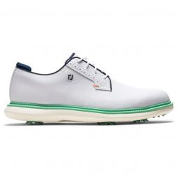 FootJoy Traditions Blucher Golf Shoes - White/Aqua Marine/Pageant Blue 57973