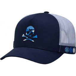 G/FORE Camo Skull & Tees Interlock Knit Tall Trucker Golf Hat