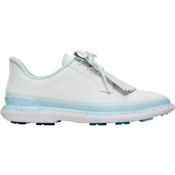G/FORE Womens Gallivan2r Tuxedo Stripe Kiltie Stippled Golf Shoes - Snow/Daybreak