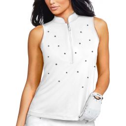 Jamie Sadock Womens Star Spangled Sleeveless Golf Top