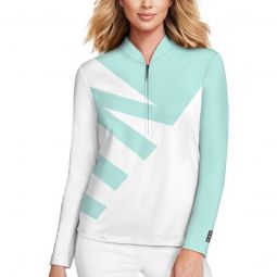 Jamie Sadock Womens Zig Zag Long Sleeve Golf Top