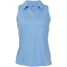 JoFit Womens Johnny Collar Cutaway Sleeveless Golf Top
