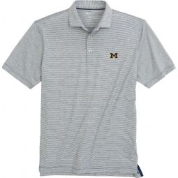 johnnie-O University of Michigan Lydonn Striped Jersey PREP-FORMANCE Golf Polo