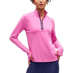 Zero Restriction Womens Lea Zip Mock Golf Pullover