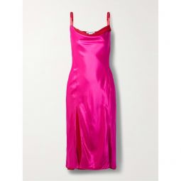 ACNE STUDIOS Draped layered satin and crepe de chine midi dress