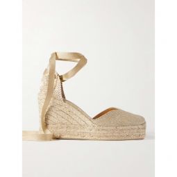 CASTANER + NET SUSTAIN Chiara 80 metallic canvas wedge espadrilles