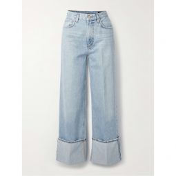 GOLDSIGN The Astley distressed high-rise wide-leg jeans